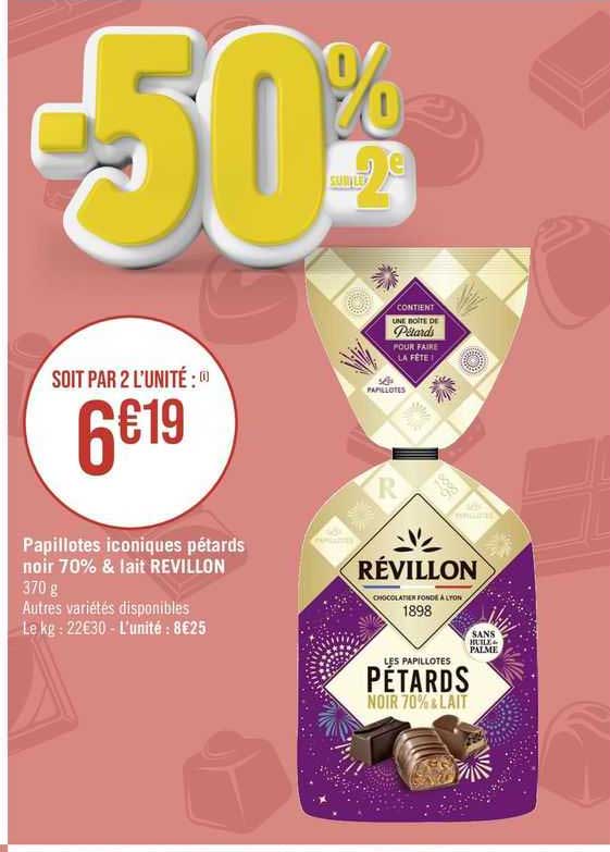 papillotes iconiques pétards noir 70% & lait révillon