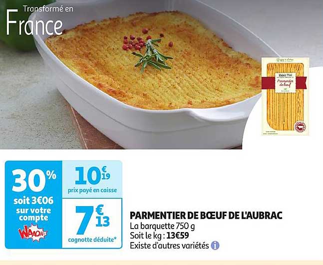parmentier de bœuf de l'aubrac