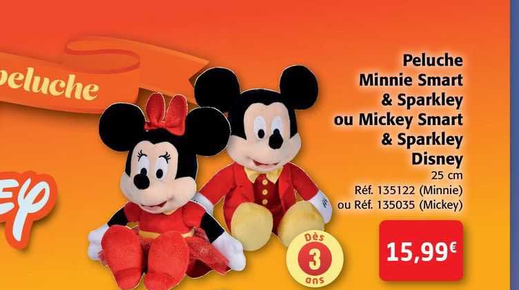 Peluche Minnie Smart & Sparkley Ou Mickey Smart & Sparkley Disney