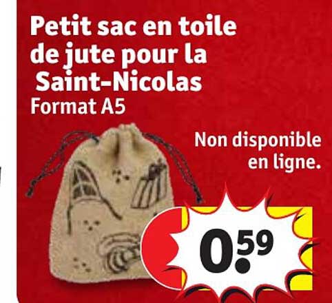 petit sac en toile de jute pour la saint-nicolas