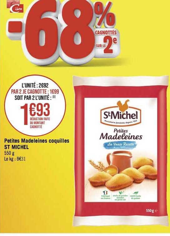 petites madeleines coquilles st michel
