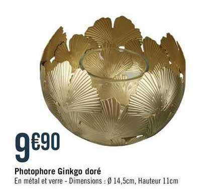 photophore ginkgo doré