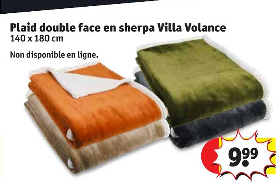 plaid double face en sherpa villa volance