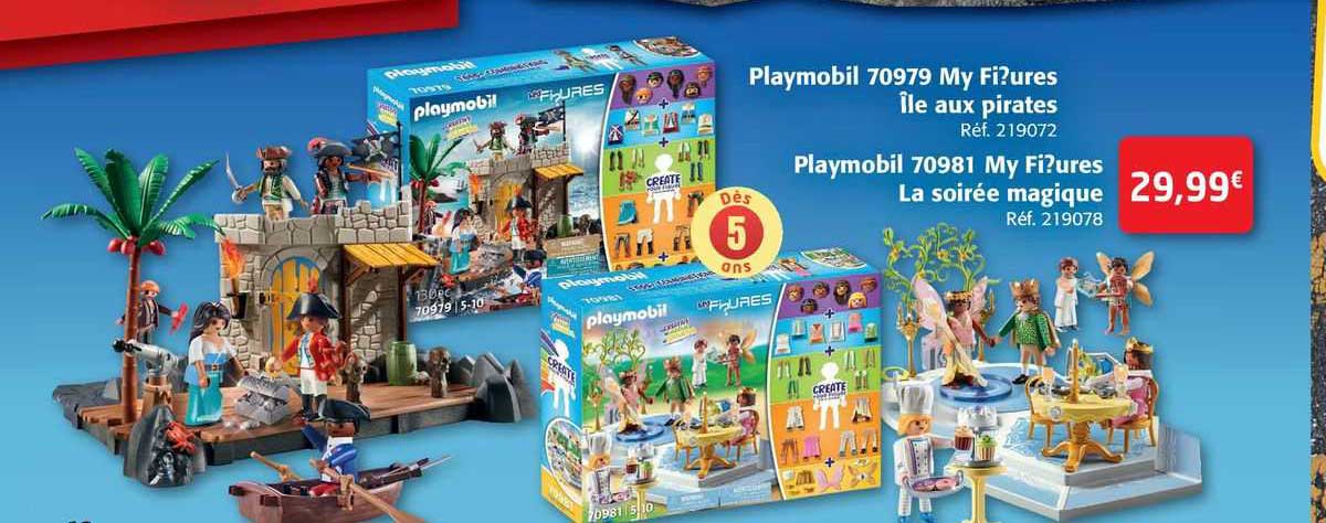 playmobil 70979 my figures île aux pirates, playmobil 70981 my figures la soirée magique