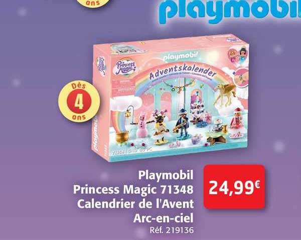 playmobil princess magic 71348 calendrier de l'avent arc-en-ciel