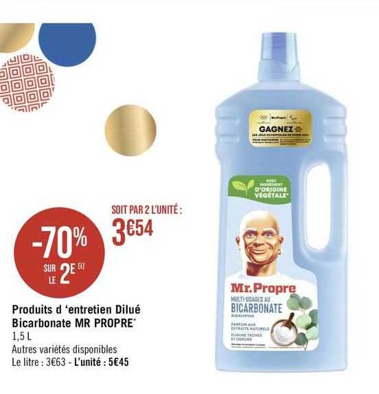 produits d'entretien dilué bicarbonate mr propre