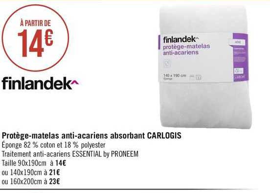 protège-matelas anti-acariens absorbant carlogis finlandek^