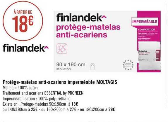 protège-matelas anti-acariens imperméable moltagis finlandek^