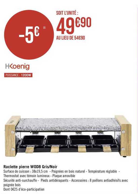 raclette pierre w008 gris/noir hkoenig