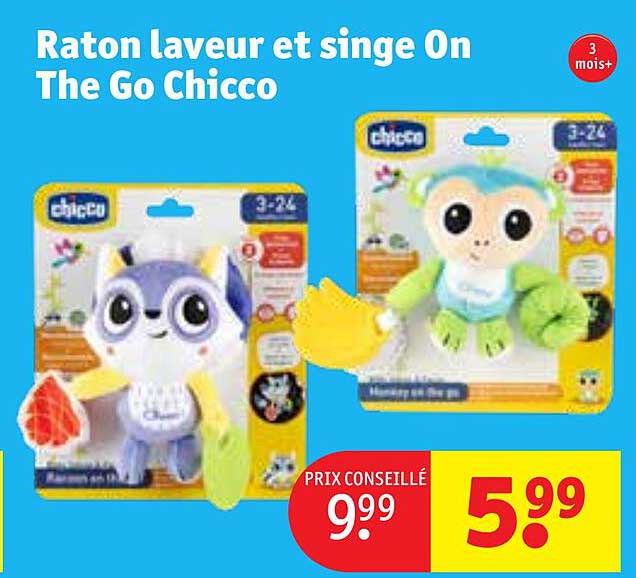 raton laveur et singe on the go chicco