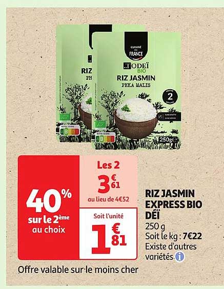riz jasmin express bio déï