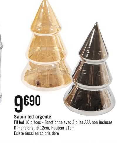sapin led argenté