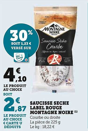 Saucisse Sèche Label Rouge Montagne Noire