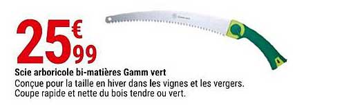 scie arboricole bi-matières gamm vert