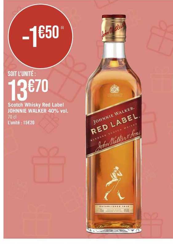 scotch whisky red label johnnie walker 40% vol.