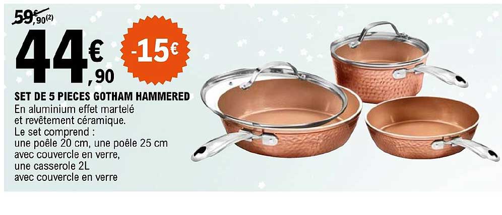 set de 5 pièces gotham hammered