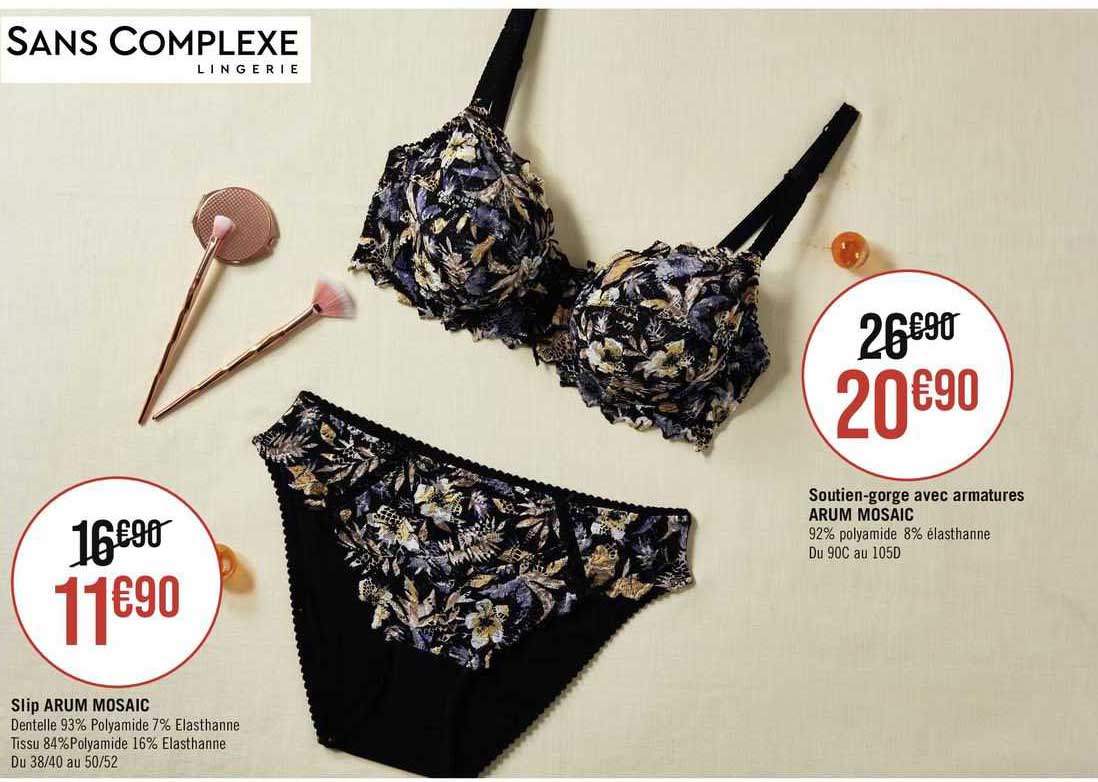 slip arum mosaic, soutien-gorge avec armatures arum mosaic
