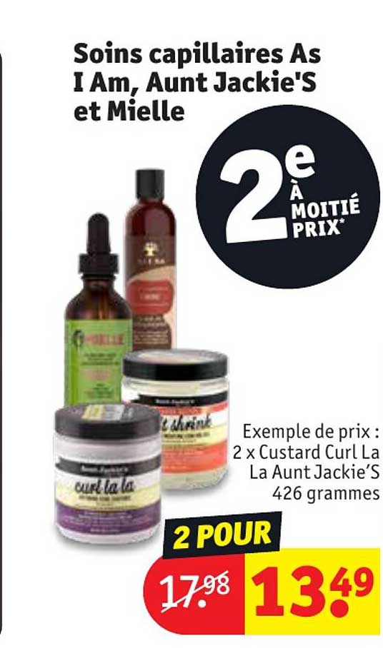 soins capillaires as i am, aunt jackie's et mielle