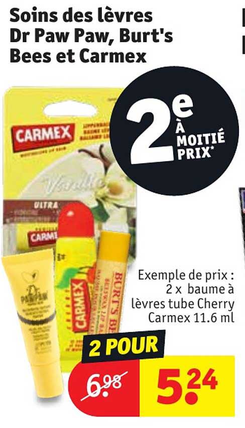 soins des lèvres dr paw paw, burt's bees et carmex