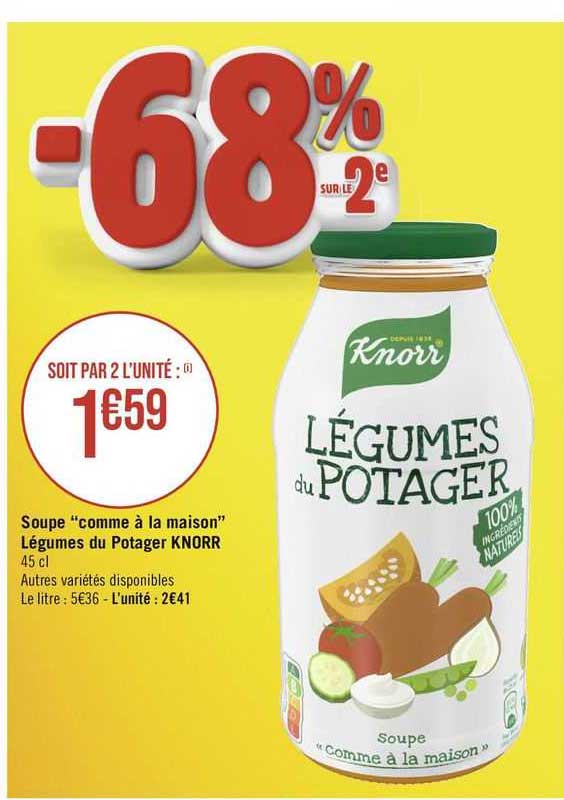 soupe "comme à la maison" légumes du potager knorr