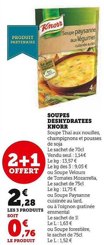 soupes déshydratées knorr