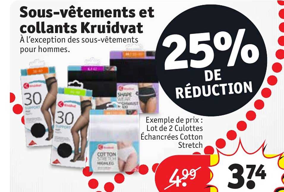 sous-vêtements et collants kruidvat