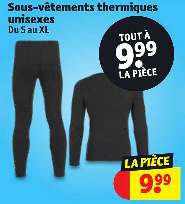 sous-vêtements thermiques unisexes