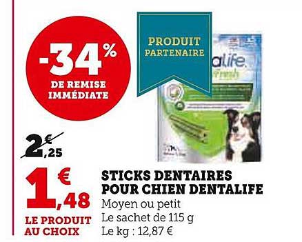 sticks dentaires pour chien dentalife