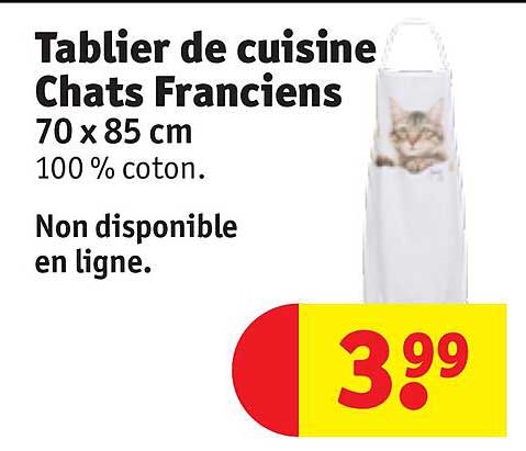 tablier de cuisine chats franciens