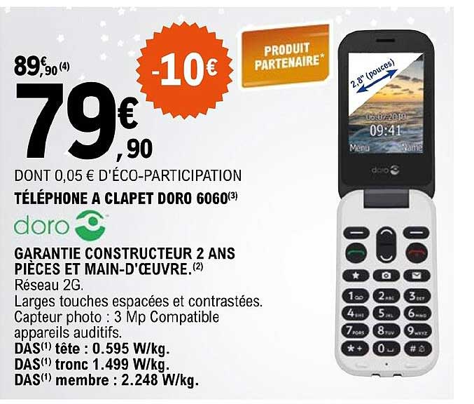 téléphone à clapet doro 6060