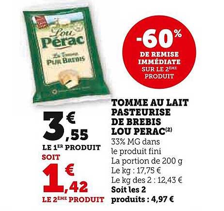 tomme au lait pasteurisé de brebis lou pérac