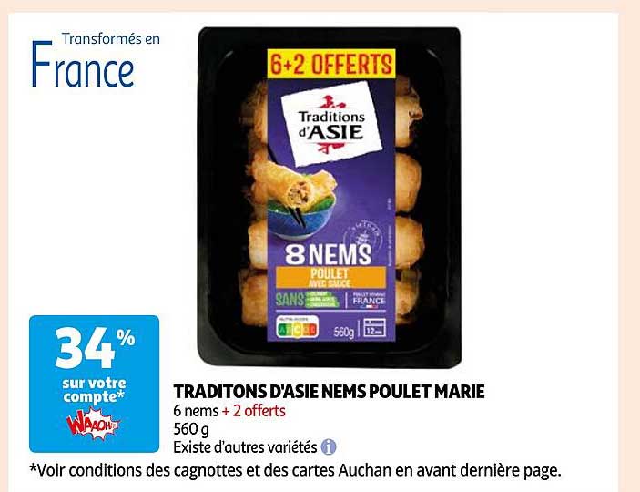 traditions d'asie nems poulet marie