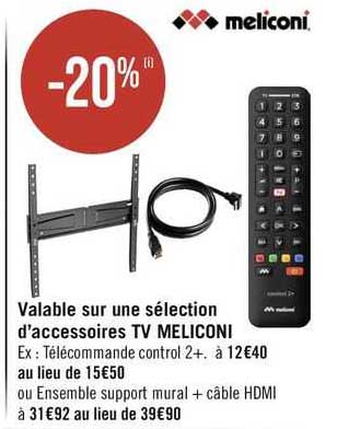valable sur une sélection d'accessoires tv meliconi