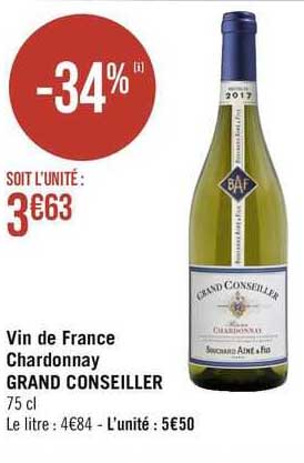 vin de france chardonnay grand conseiller
