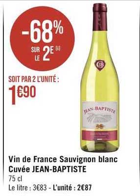 vin de france sauvignon blanc cuvée jean-baptiste