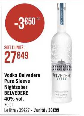 vodka belvédère pure sleeve nightsaber belvédère