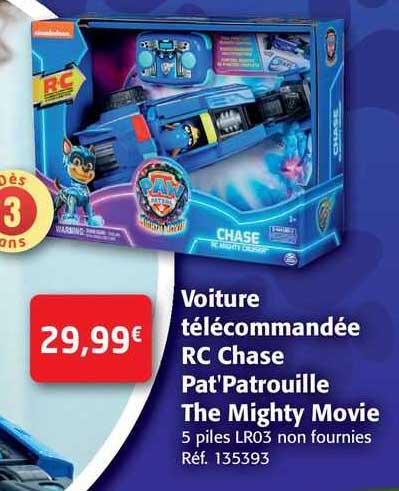 voiture télécommandée rc chase pat'patrouille the mighty movie