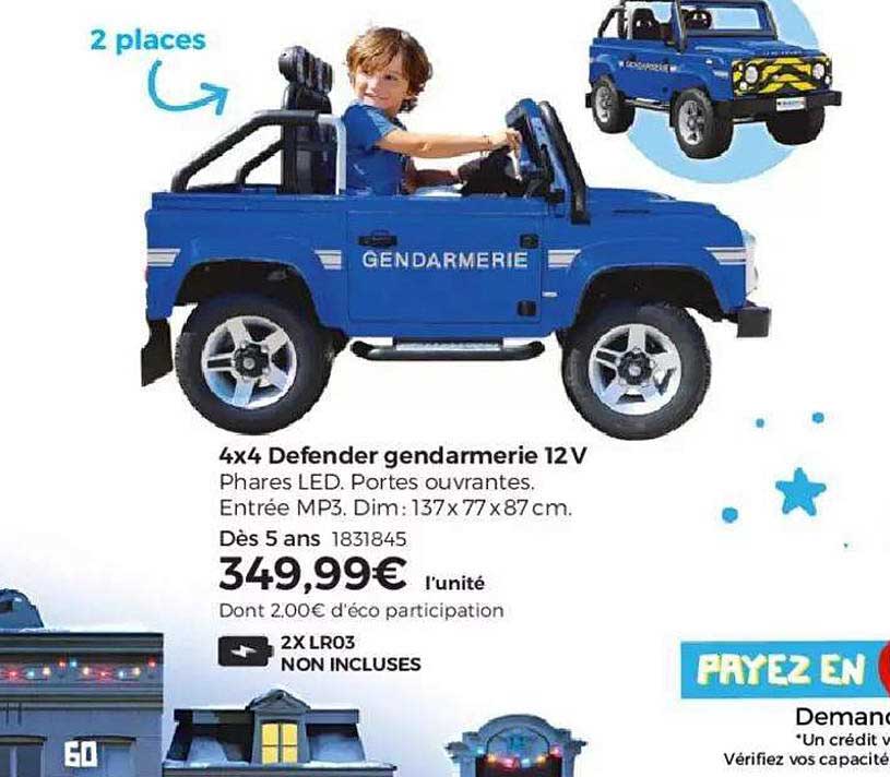 4x4 defender gendarmerie 12v