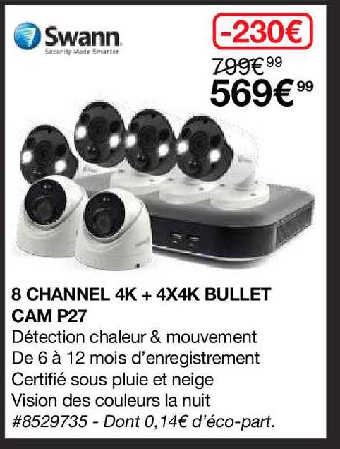 8 channel 4k + 4x4k bullet cam p27 swann