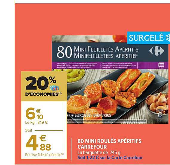 80 Mini Roulés Apéritifs Carrefour