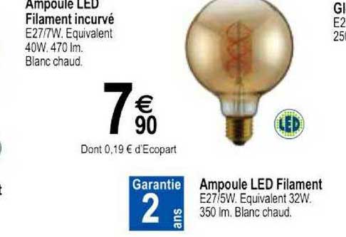 ampoule led filament incurvé ampoule led filament