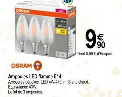 ampoules led flamme e14 osram