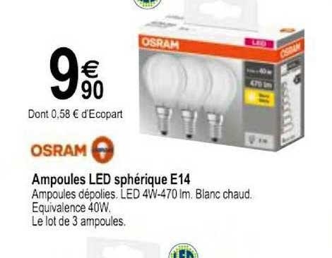 ampoules led sphérique e14 osram