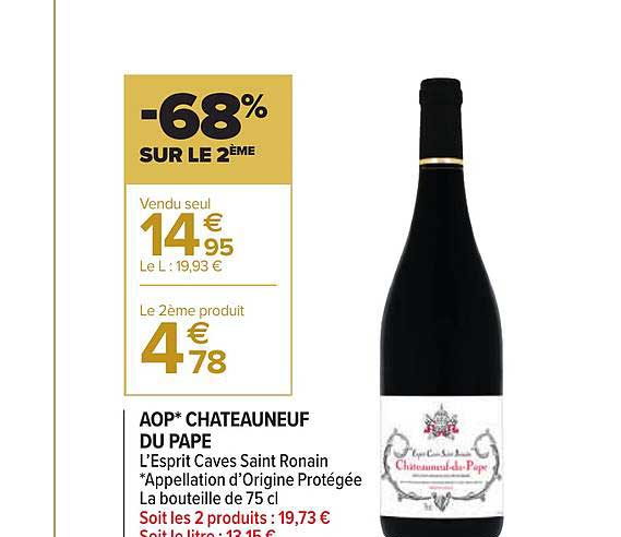 aop chateauneuf du pape -68% sur le 2ème