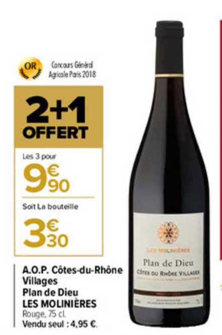 aop côtes-du-rhône villages plan de dieu les molinières