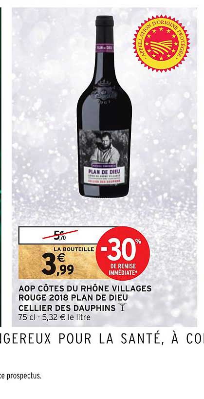 aop côtes du rhône villages rouge 2018 plan de dieu cellier des dauphins