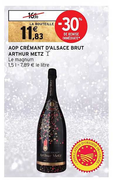 aop crémant d'alsace brut arthur metz