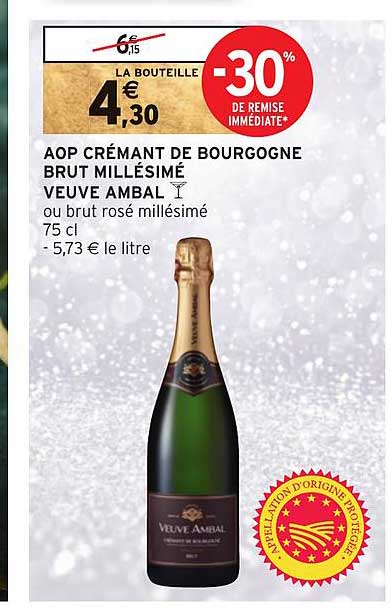 aop crémant de bourgogne brut millésimé veuve ambal