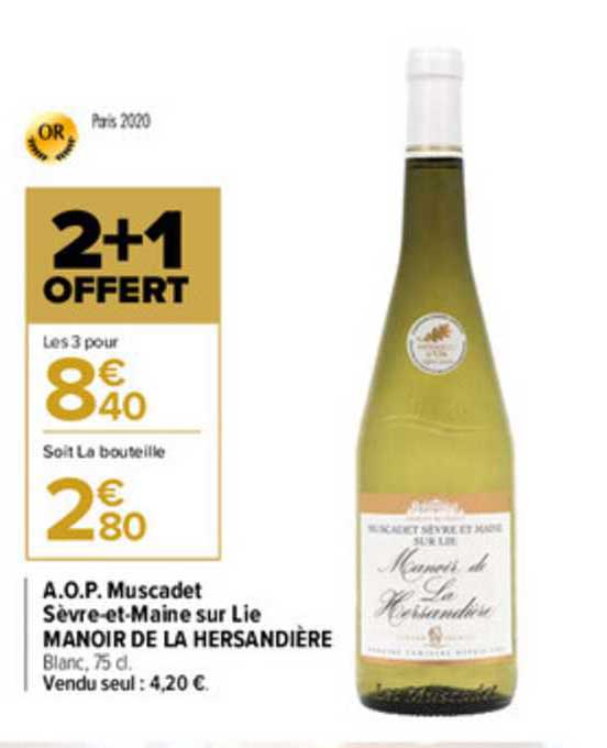 aop muscadet sèvre et maine sur lie manoir de la hersandière