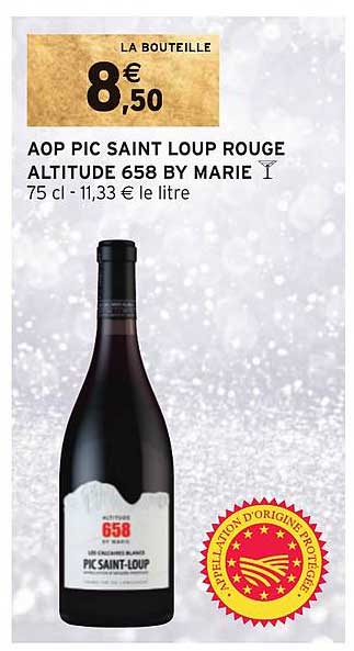 Aop Pic Saint Loup Rouge Altitude 658 By Marie